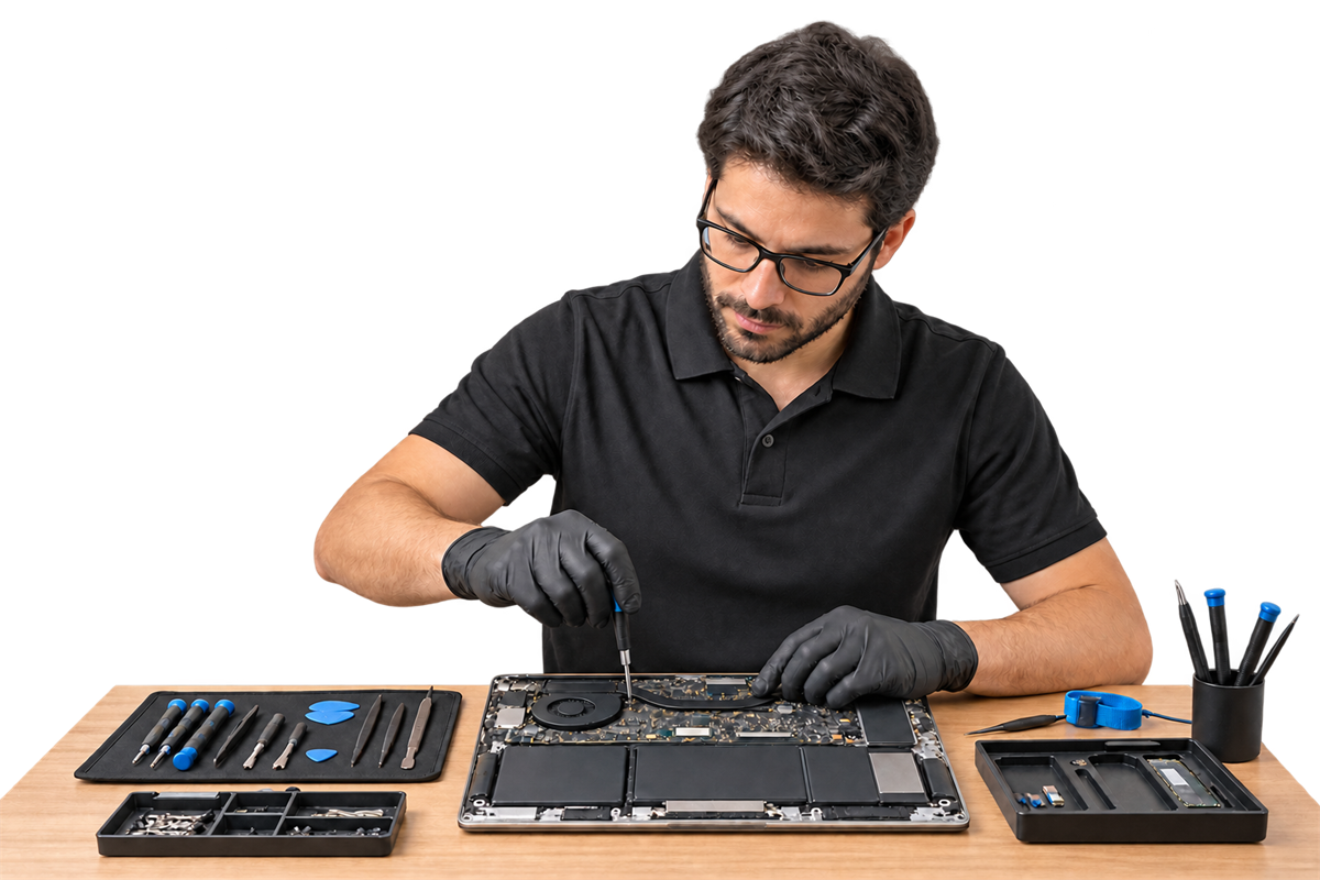 Bilgisayar onarımı yapan teknik servis uzmanı
