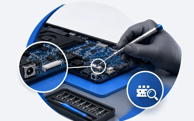 Laptop anakart şarj bağlantı noktası kontrolü