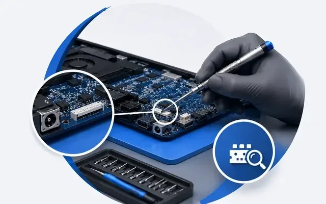 Laptop anakart şarj bağlantı noktası kontrolü
